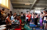 Micheline Berry teaches yoga at Bhakti Fest accopanied by Red&nbsp;Musette
